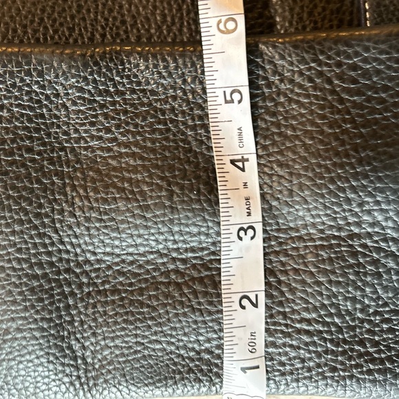 J. CREW Vintage Biennial Genuine Pebbled Leather Satchel Purse Handbag Dark Blue - Picture 12 of 12